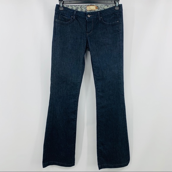 Paige Dark Wash Blue Boot Cut Denim Jeans - Picture 1 of 7